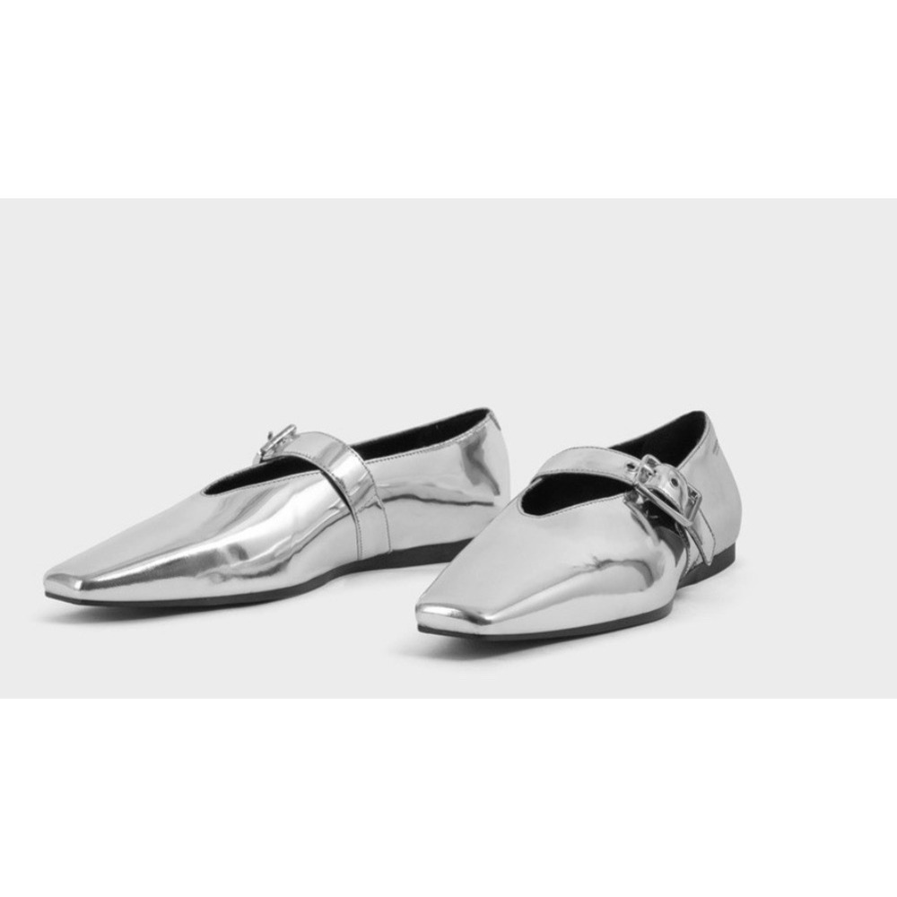 Vagabond Shoemakers Wioletta silver metallic leather Mary Jane Size 36 US 5.5